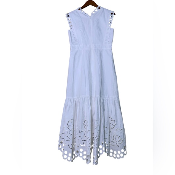 New Rebecca Taylor Ariana Eyelet Embroidered Wrap Dress White Size 4 - Picture 5 of 9